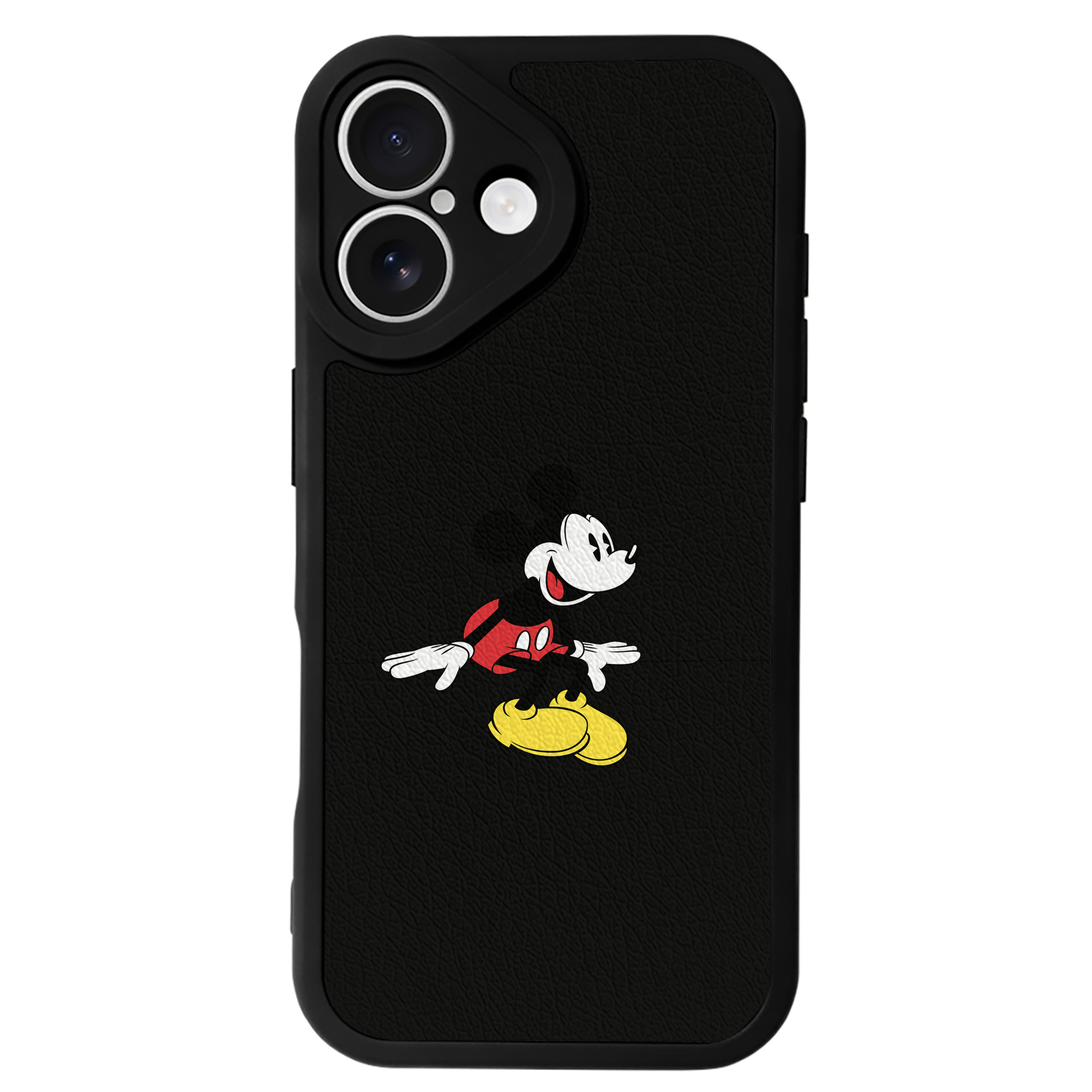 （画像用） ミッキーマウス Mickey Mouse 【iPhone 16シリーズ対応】シリコンスマホケース（レザー調） 材質：シリコン